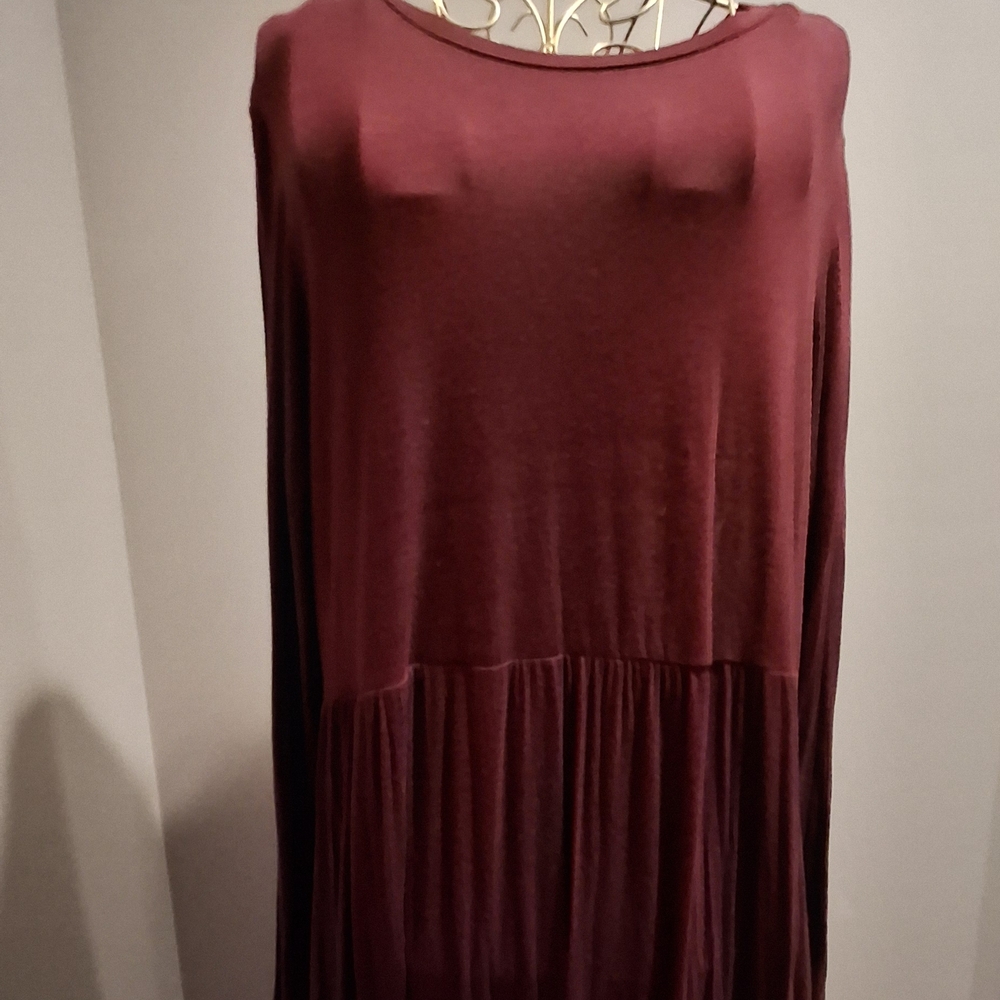 Bellamie Maroon Long Sleeve Dress